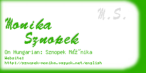 monika sznopek business card